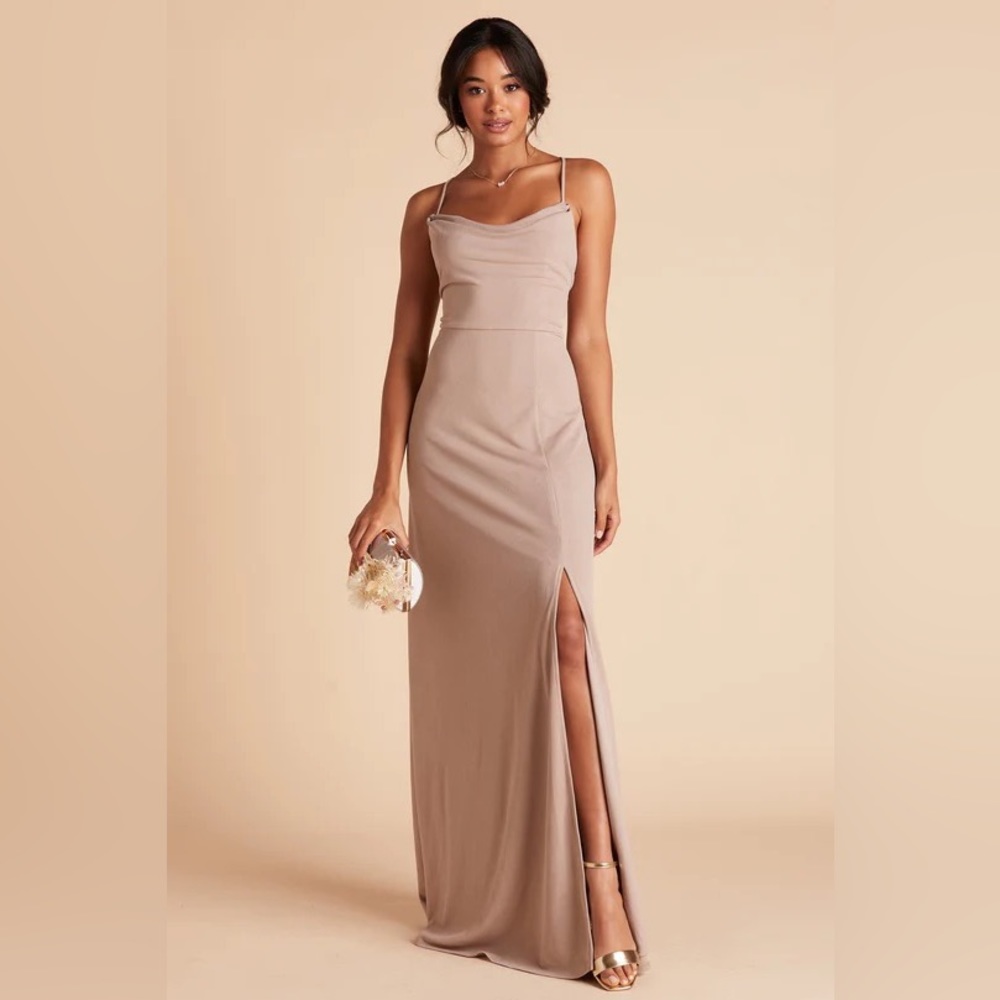 Taupe bridesmaid dress